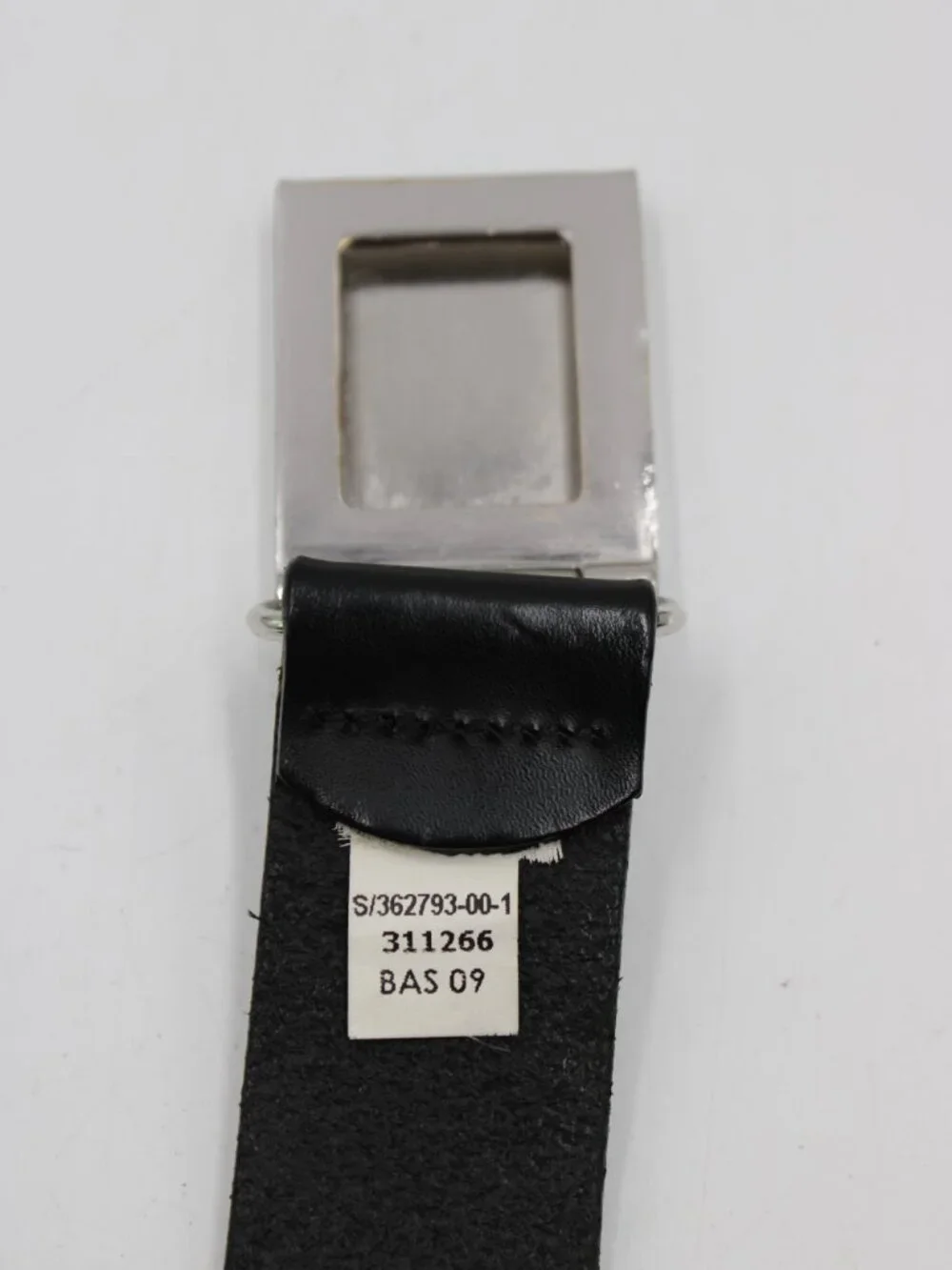 Banana Republic Genuine Leather Belt Black Mens Size 34 Silver Buckle No Holes